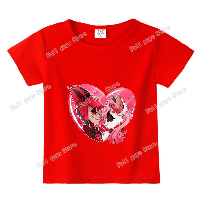 Hazbins Hotel Series Boys Girls TShirt Cute Kids Short Sleeve Tops Cartoon Print Child Clothing Summer Funny Birthday Gifts