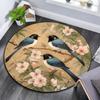 Birds On Branches Round Area Rug,Carpet Rug for Living Room Bedroom Sofa Playroom Decor,Non-slip Floor Mat