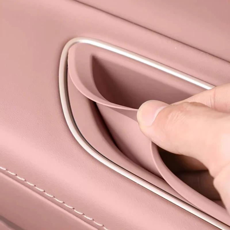 For NIO ES8 2023-2024 Second Row Door Storage Box Silicone Door Handle Pad Decoration Interior Modification Supplies Accessories