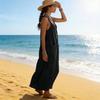 Women Casual Sleeveless Long Dress with Pockets Loose Fit Lightweight Summer Beach Dress Soft Fabric Comfortable Design