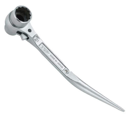 

TOP Industrial (TOP) Short Gacha Ratchet for Construction Workers, 17x21mm, Curved Spindle, Plated, Scaffolding, Residential, Construction Tools, RM-1