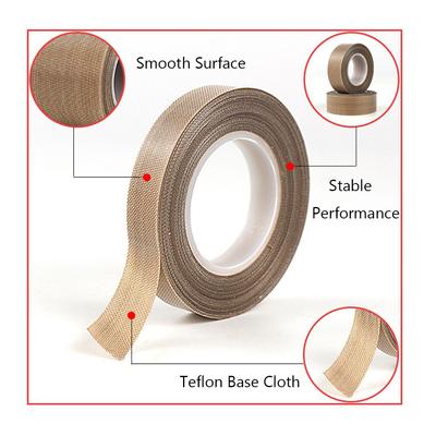 10m/Roll PTFE Tape High Temperature Cloth Tape for Vacuum Sealer Hand Impulse Sealer Fiberglass Adhesive Tape Industrial Use