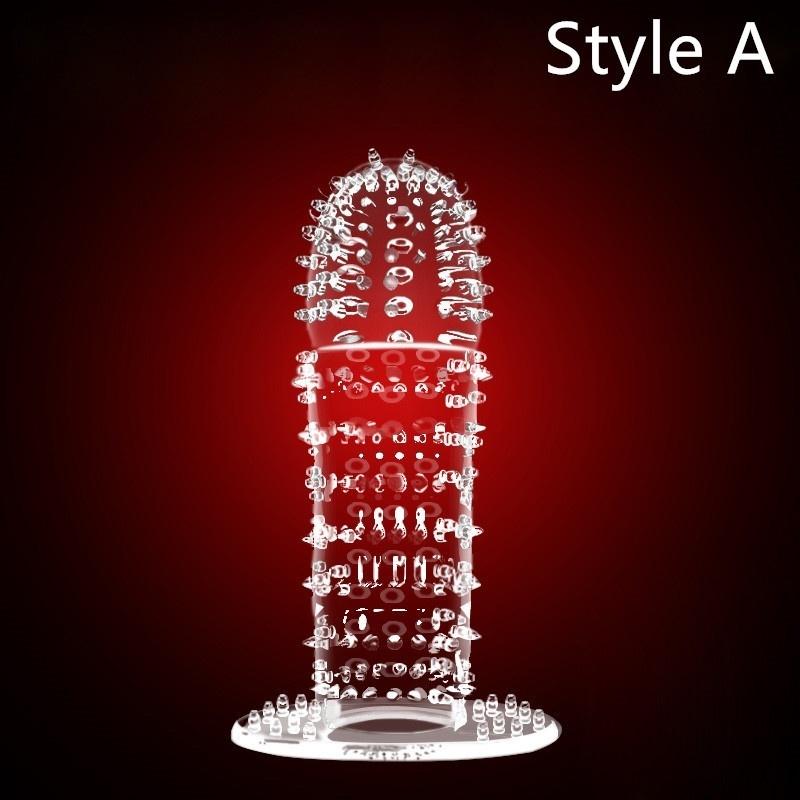 1Pc Penis Condom Male Enlargement for Men Delay Spray Massager Cock Ring Cover Adult Sex Toys