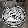1pc Mandala Evil Eye Printed Round Carpet: 3D Design, Non-Slip, 100% Polyester, Suitable for Living Room, Bedroom, and Office