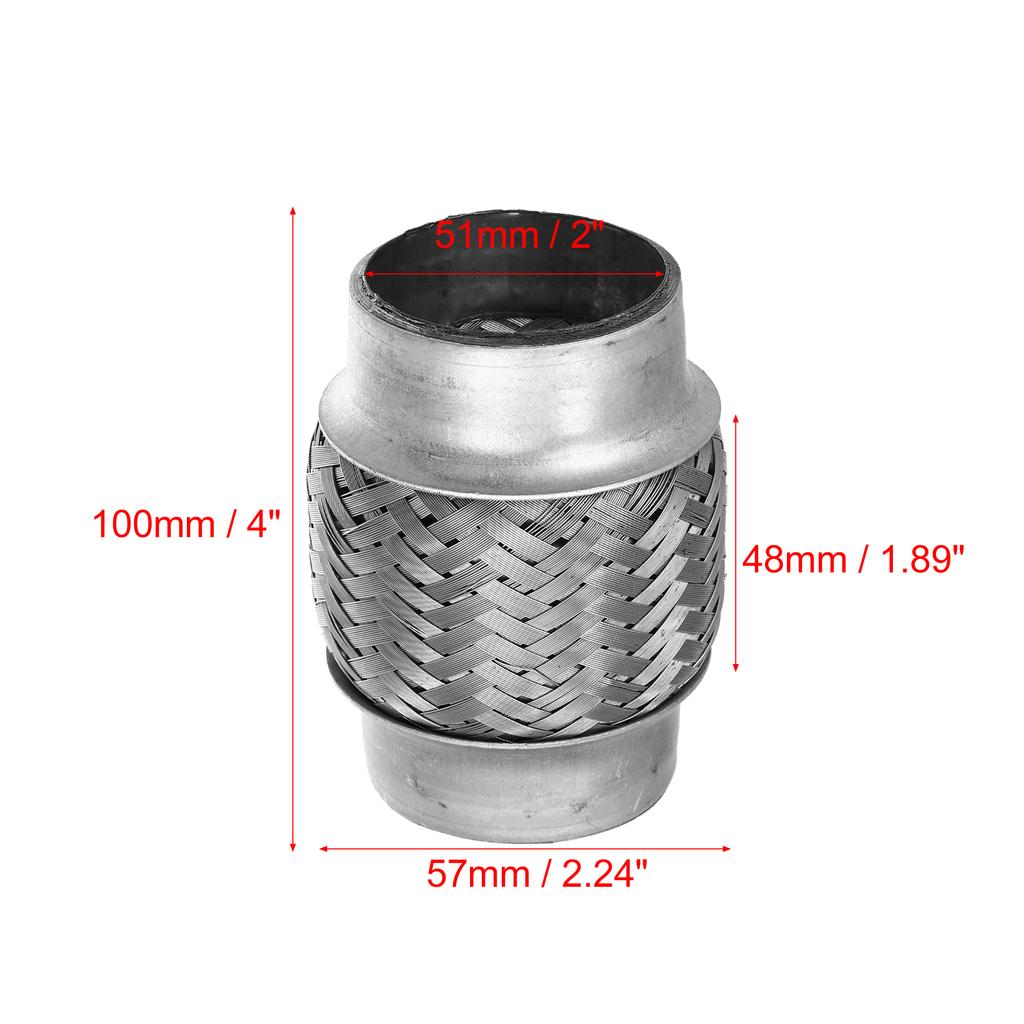 X Autohaux 51mm 58mm 65mm 76mm Stainless Steel Car Muffler Exhaust Flexible Pipe Tubing Universal Exhaust Joint