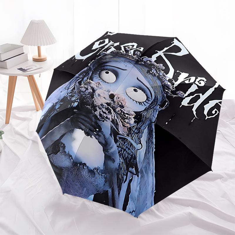 

Corpse Bride Umbrella:Automatic Opening and Closing,Portable 3 Fold Design with 8 Bone Iron Frame Perfect Gift for Fans,Travelers,Ever