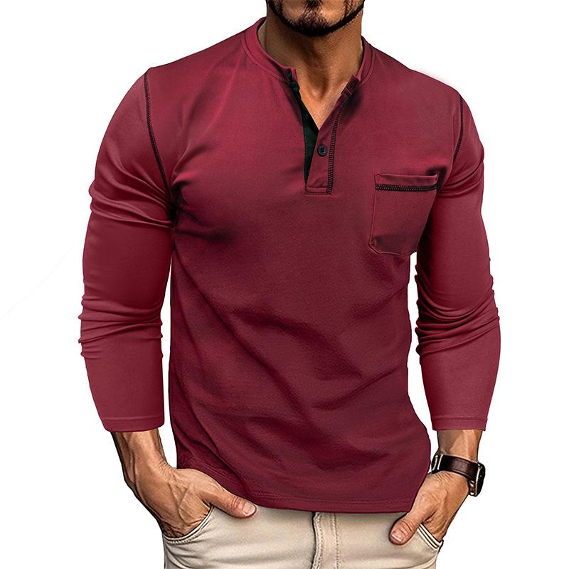Fashionable Men's Long-Sleeved T-Shirt Breathable and Cool Men's Top