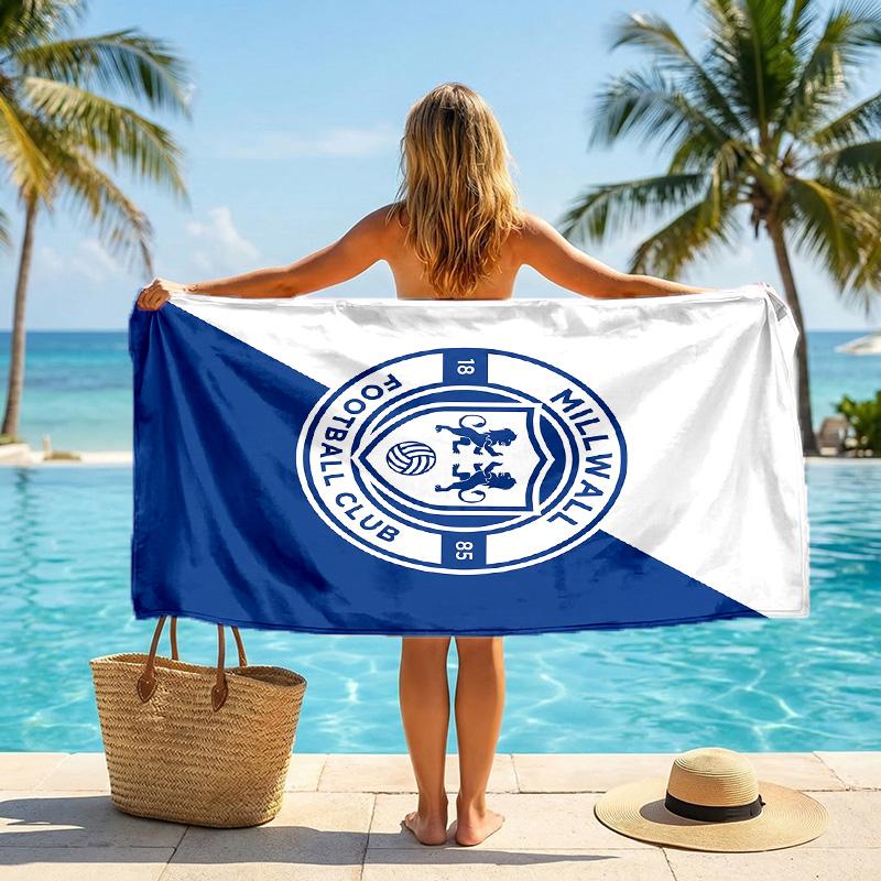 Millwall Football Beach Towel Soft Microfiber Summer Towel Quick Dry Absorbent Towel for Beach Swimming Pool Travel