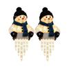 Snowman Icicle Railing Lights Christmas Decor Warm LED Winter Lighting Outdoor Ornament For Front Door, Balcony & Holiday Home