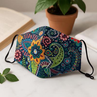 Adult Cloth Face Mask With Filter - Funky Swirls