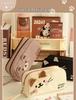 Adorable Cat Embroidered Large-Capacity Stationery Pencil Case for Girl Students