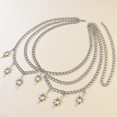 Edgy Heart Design Metal Waist Chain For Punk Rock Concerts And Casual Streetwear