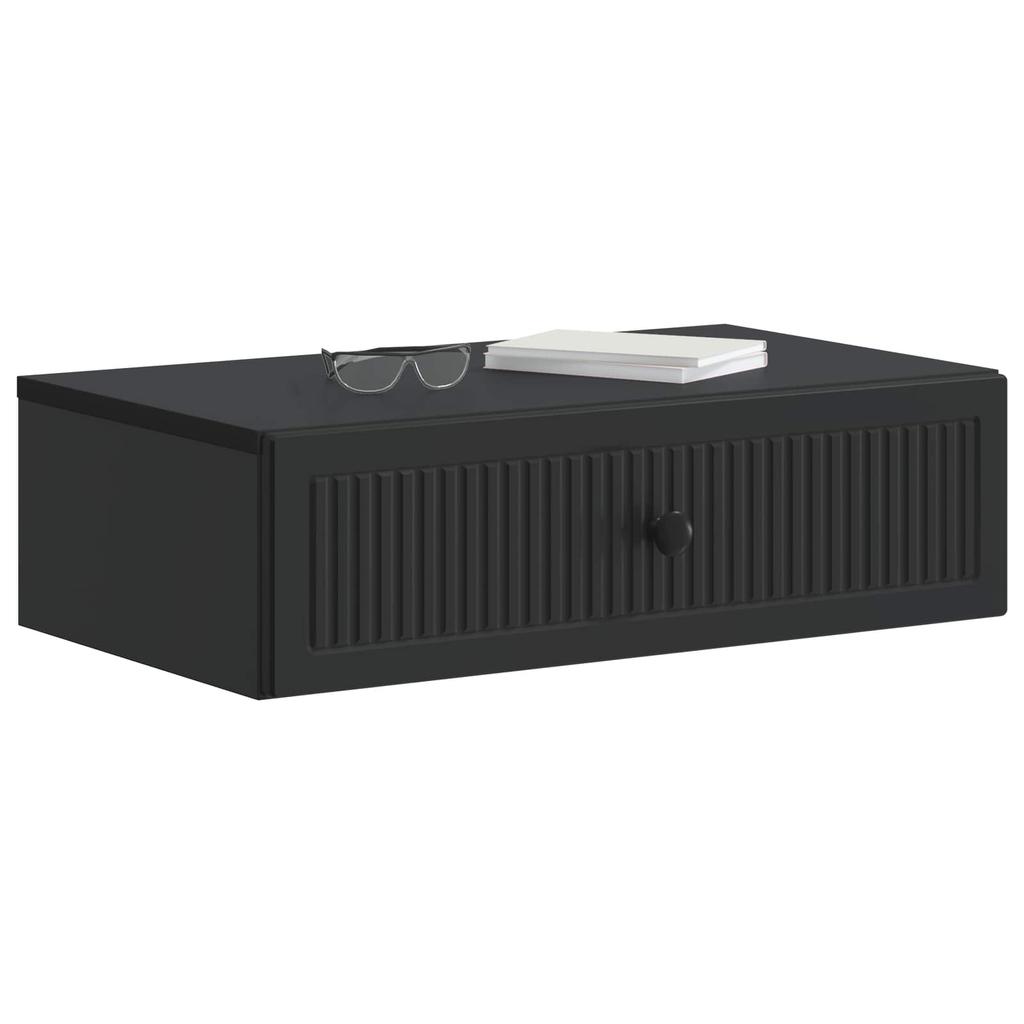 Wall Mounted Side Table Black 59 X 34.5 X 17 Cm