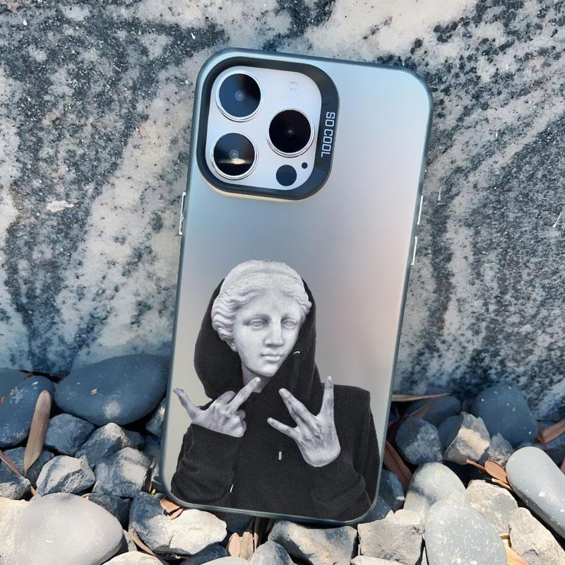 Art Aesthetic David Mona Lisa Phone Case For iPhone 16 15 14 13 Pro Max Mini 15 14 Plus 12 11 Pro Max Shockproof Laser Cover