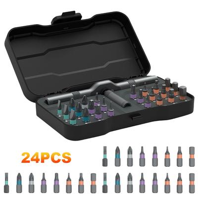 Multi-Purpose 24 In 1 Ratchet Wrench Screwdriver W/ Detachable Ratchet Handle for Furniture Computer Laptop PC and Bicycle