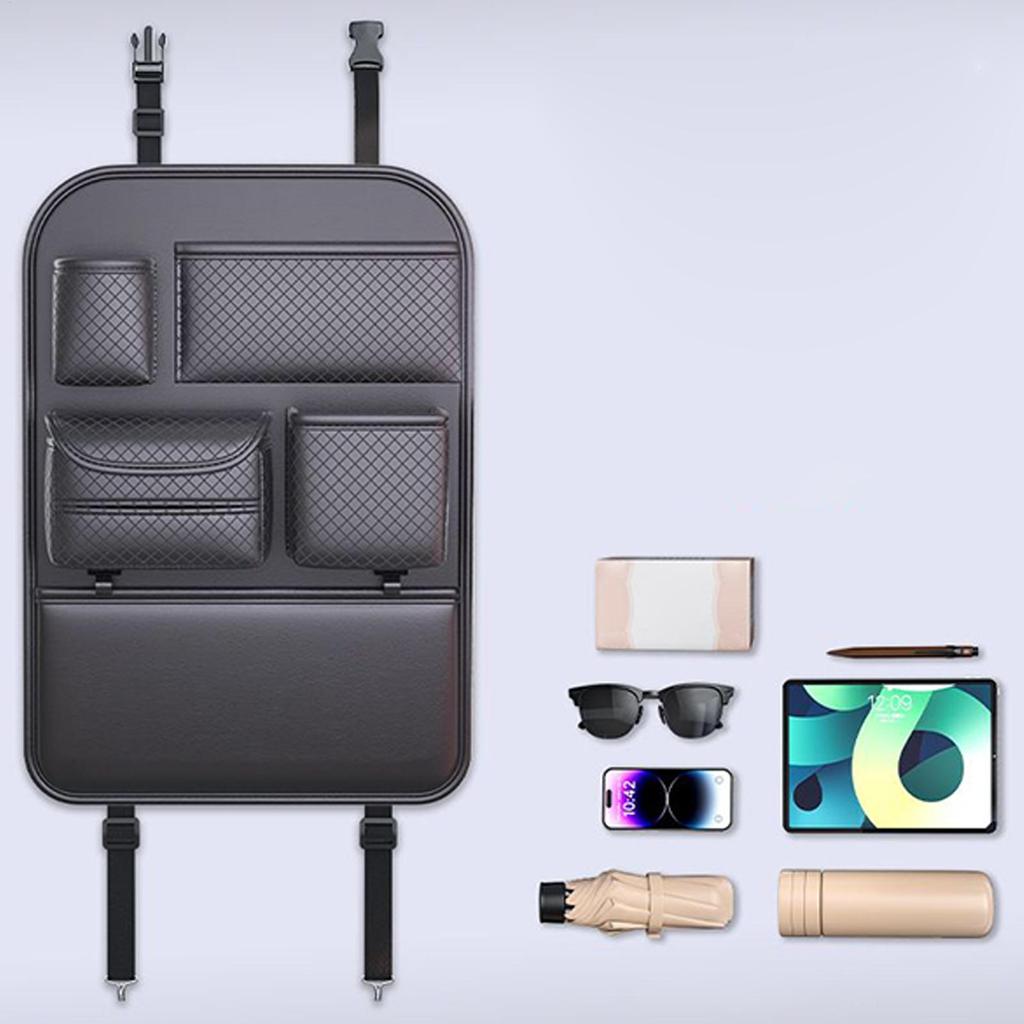 Backseat Storage Organizer For Car Car Backseat Organizer Tablet Holder Space-Saving Pouch Adjustable Design For Water Bottle