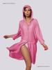 Damen Langarm Kapuzen Strand-Überwurf Strickjacke