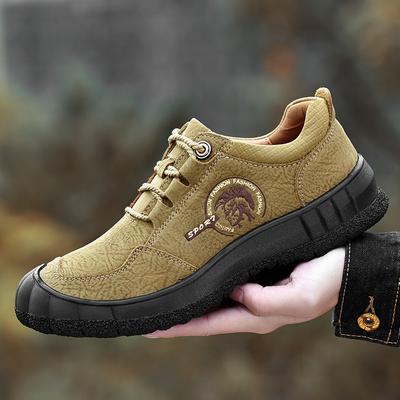 High Quality Comfy Men's Hiking Shoes Genuine Leather Treking Footwear Versatile Soft Sole Trainers Anti Slip Male Casual Shoes