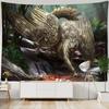 Mysterious Forest Tapestry Wall Hanging Flowers Jungle Animals Moon Ocean Landscape Illustration Room Home Decor