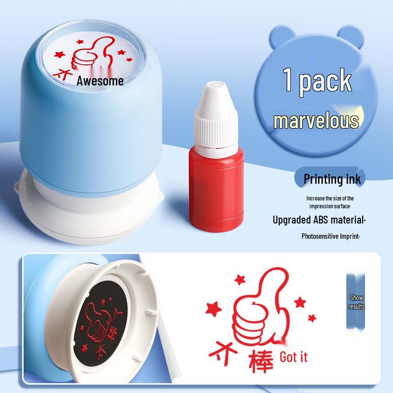 Kinder-Cartoon-Belohnungsstempel für Lehrer: Kleines Rotes Blumendesign zur Hausaufgabenkorrektur im Kindergarten & in der Grundschule