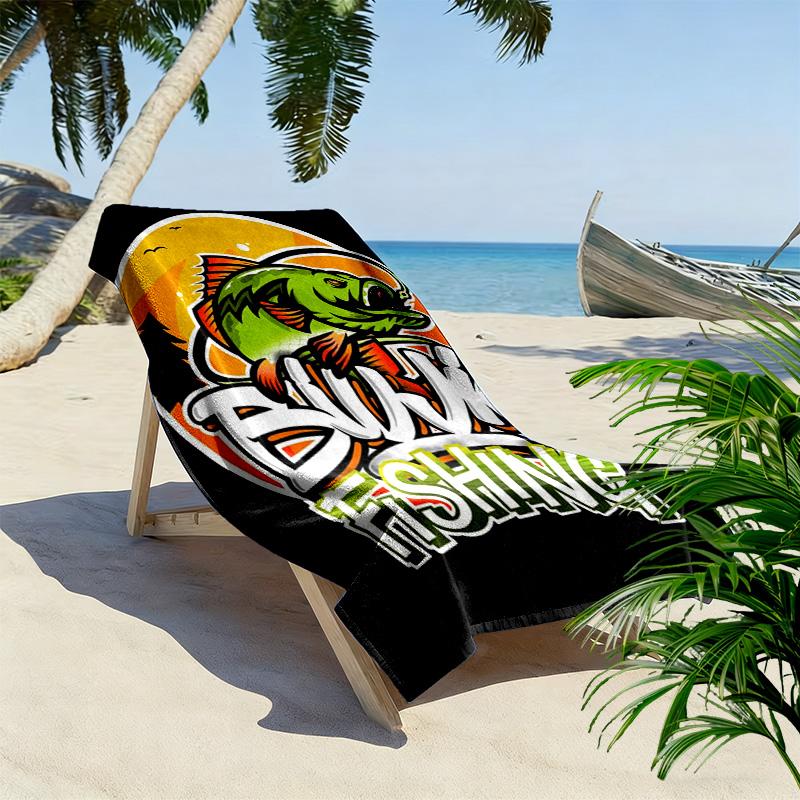 Modern fishing 2D Flat Print Beach Towel, Large Soft Quick Dry Towel for Beach Camping SwimmingZSTJ0915408