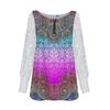 Women's T-shirt Printed Lace Sleeve Printed Top