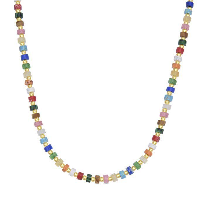 Collier - LUXENTER - Ihun - Argent 925 - Or Jaune 18K - Cristal Multicolore