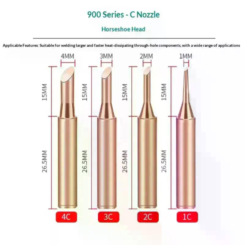900 Pure Copper Soldering Iron Tip Soldering Iron Tip Pure Copper Non-magnetic Soldering Horn Electric Soldering Iron Tip