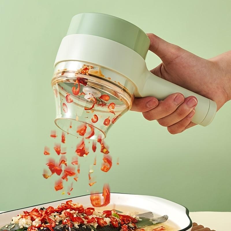 Electric Vegetable Cutter Handheld Multifunctional Food Chopper for Slicing, Grinding Garlic