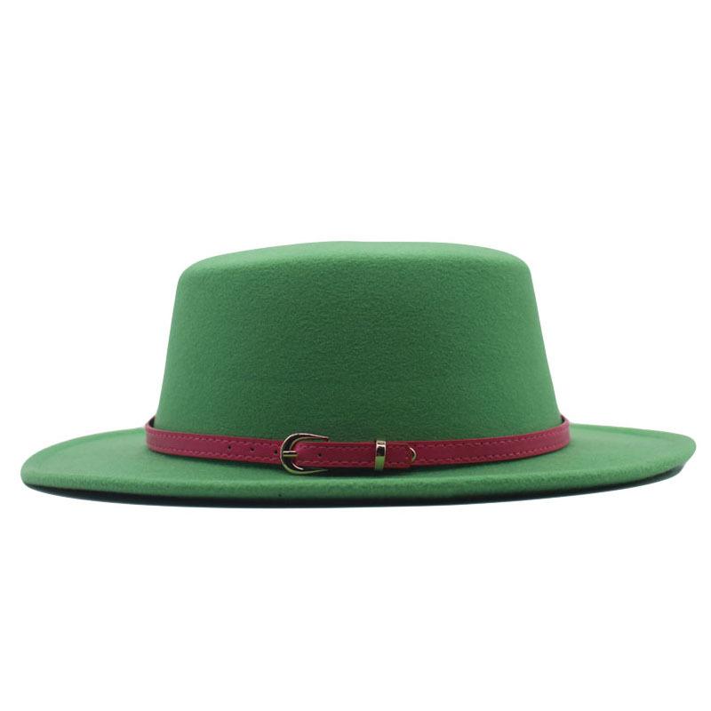 British Hat Retro Woolen Hat Wide Brim Flat Top Top Top Hat Simple Autumn and Winter Hat Trendy Sun Hat Felt Hat