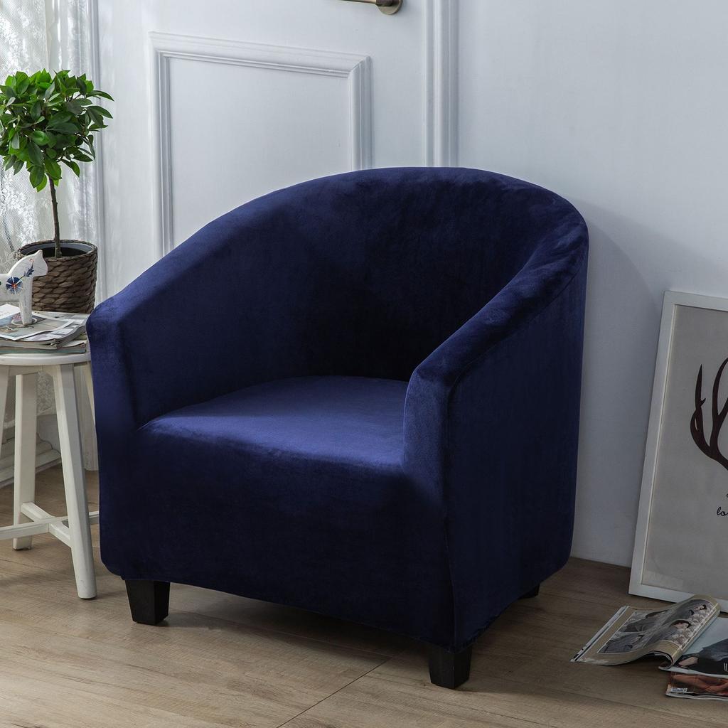 Solid Color Thickened Silver Fox Velvet Sofa Cover Milk Silk Semi-circular Arc Sofa Chair Cover Internet Cafe Single Sofa Cover