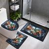 Beyonc Bathroom 3Piece Flannel Mat Set Bath Mat Set Toilet Coverushaped Foot Pad Gift Bathroom Decor