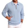 Men's Texture Color Casual Half-Zip Long Sleeve Sweatshirt