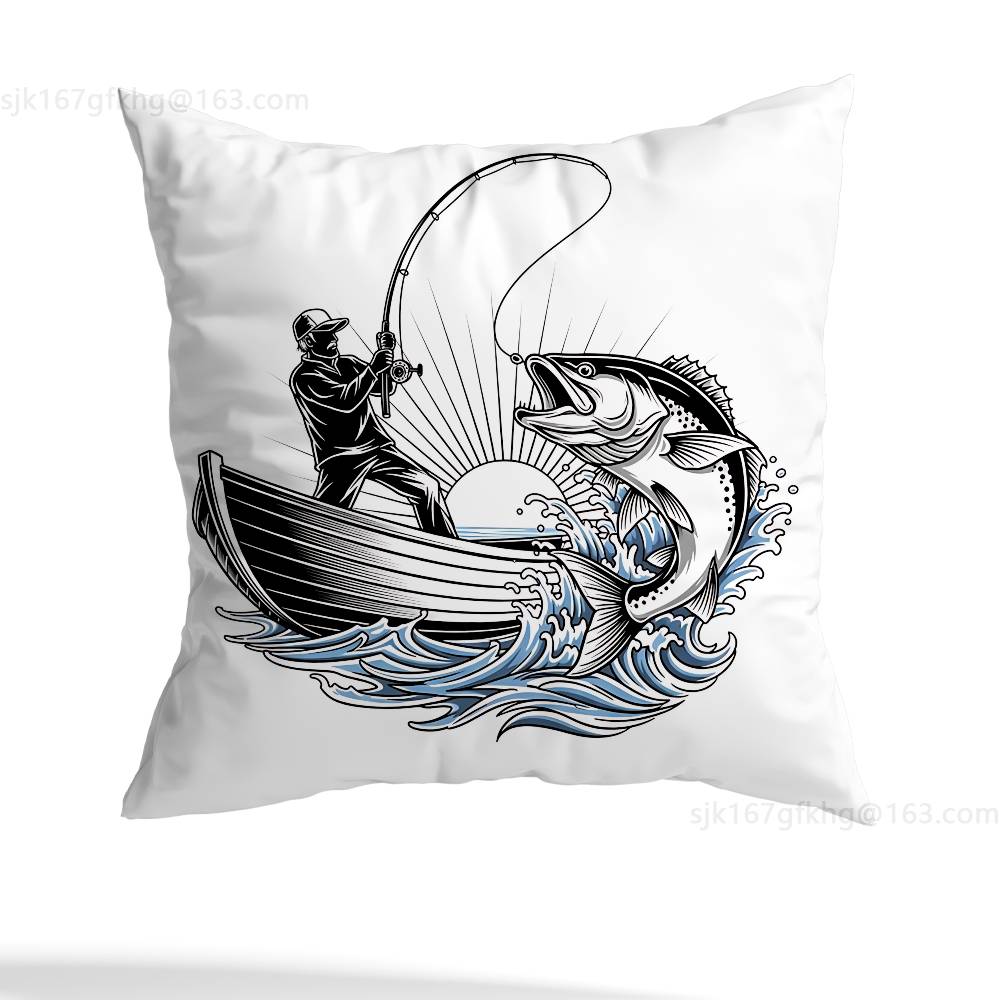 Visserij Meester Kussensloop Anti-huisstofmijt Kussensloop Onzichtbare rits zijdezacht kort pluche Bankkussenhoes