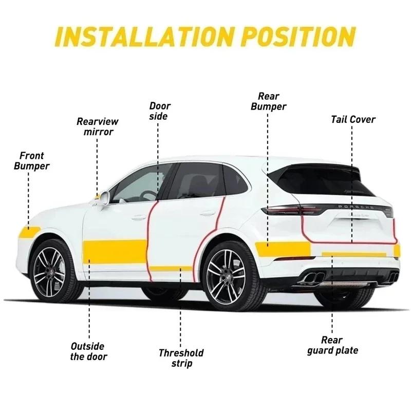 Nano Carbon Fiber Car Sticker Paste Protector Strip DIY Automotive Protective Film Auto Door Sill Side Mirror Anti Scratch Tape
