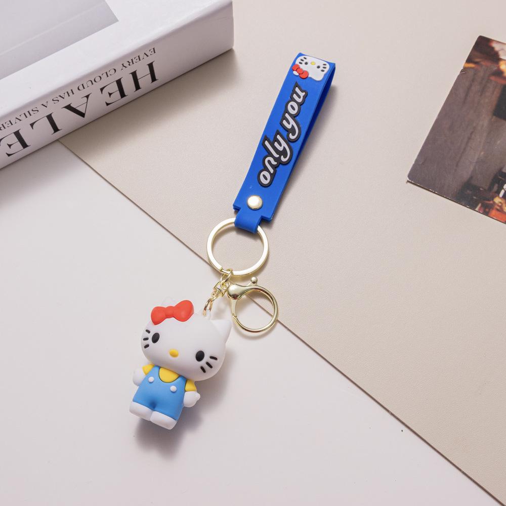 Adorable KT Cat Keychain Pendant - Cartoon Sanrio Bag Charm for Car Keys