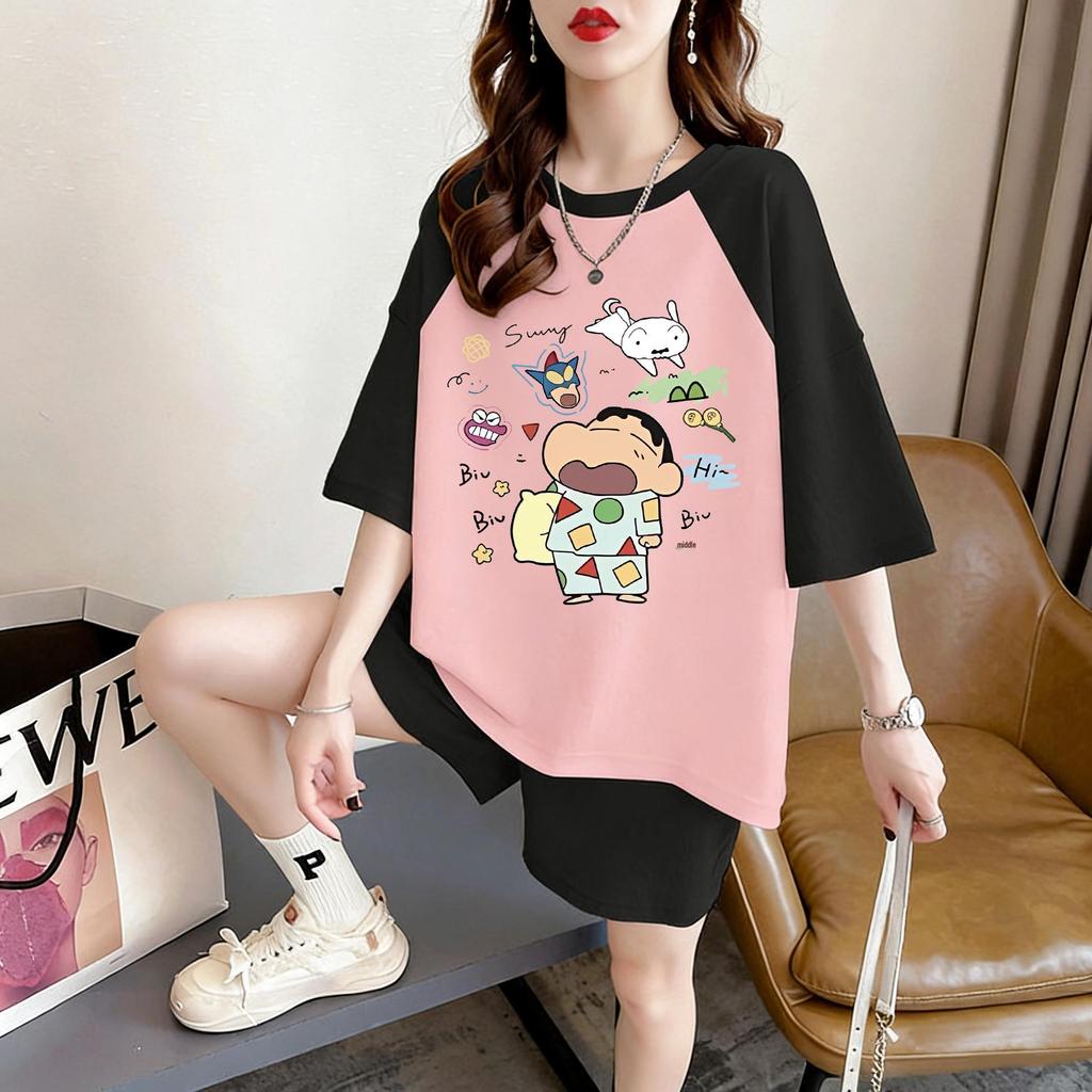 Women's Plus Size Cartoon Short Sleeve Mid-Length T-Shirt - Trendy, Loose, Versatile Summer Top