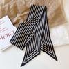 Headband Wraps Female Neckerchief Stripe French Korean Style Small Long Scarf Hair Accessories Bag Decor