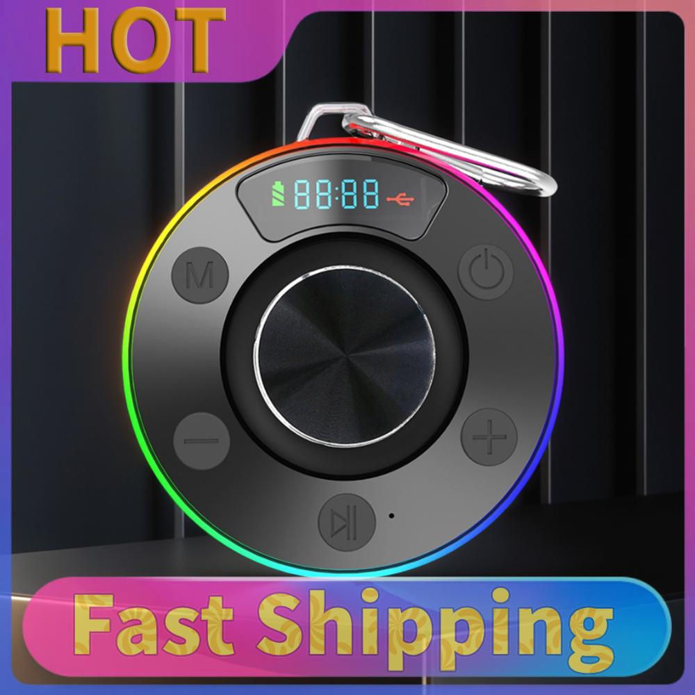 Bluetooth-Compatible 5.3 Shower Speaker IPX7 Waterproof Portable Wireless Speaker with Suction Cup FM Radio for Outdoor