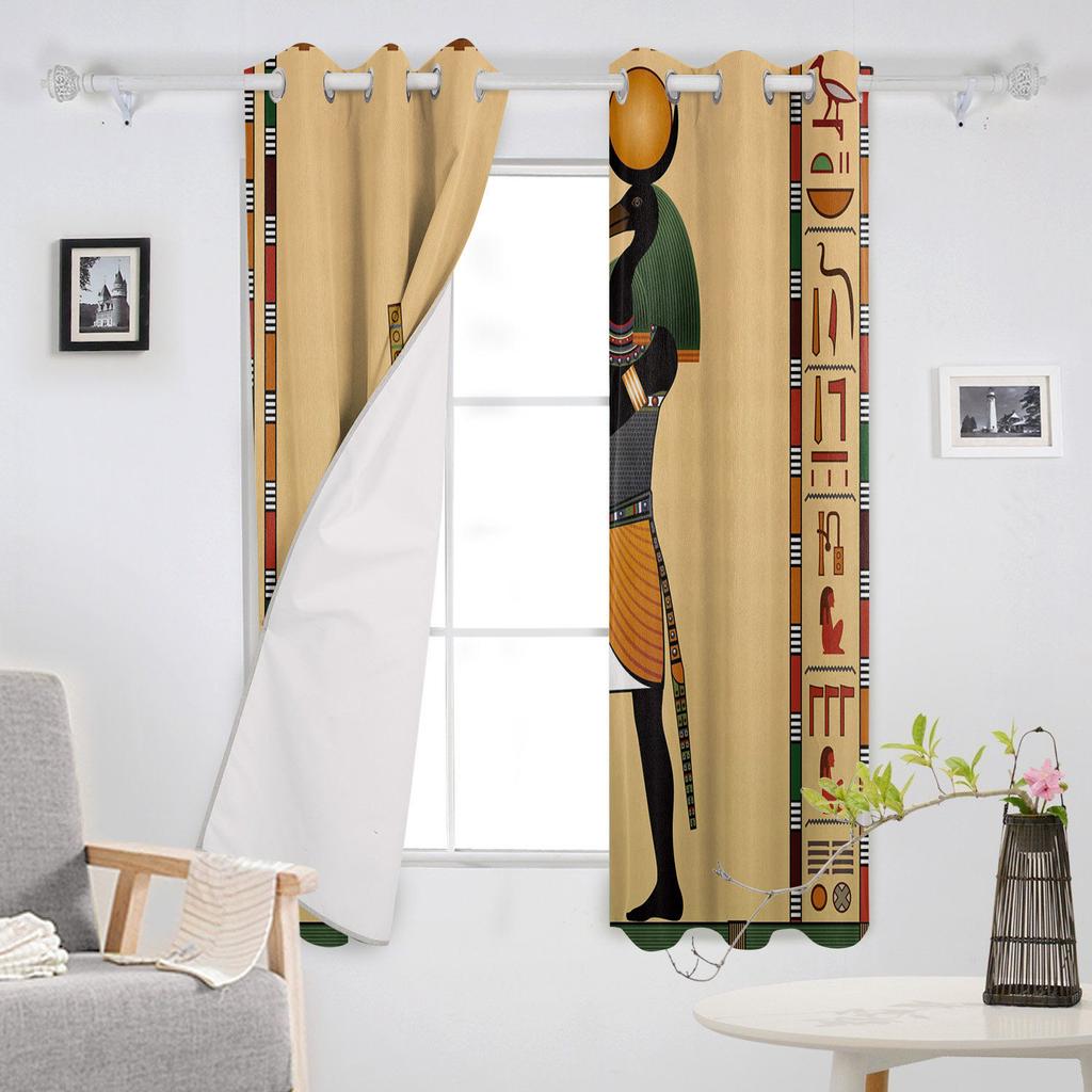 Curtain Ancient Egyptian God Of Wisdom Bedroom Kitchen Curtains Living Room Decoration Items Window Curtains for Living Room