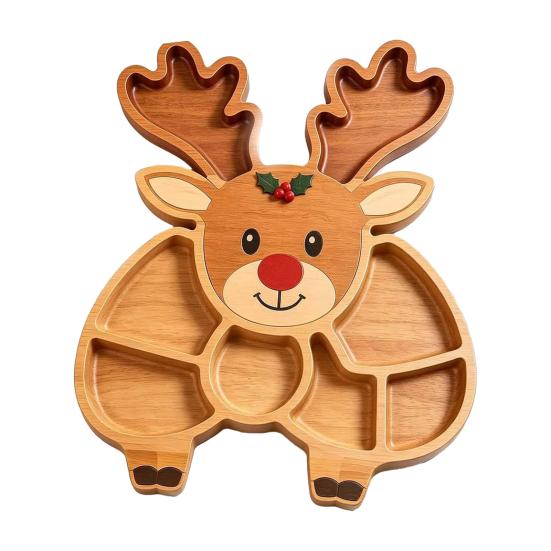Festliche Nachmittagstee-Platte Weihnachtsbaum Servierplatte, Hölzerner Snack für Feiertagspartys, Mehrteilige Lebensmittel-Präsentations-Pinguin-Box