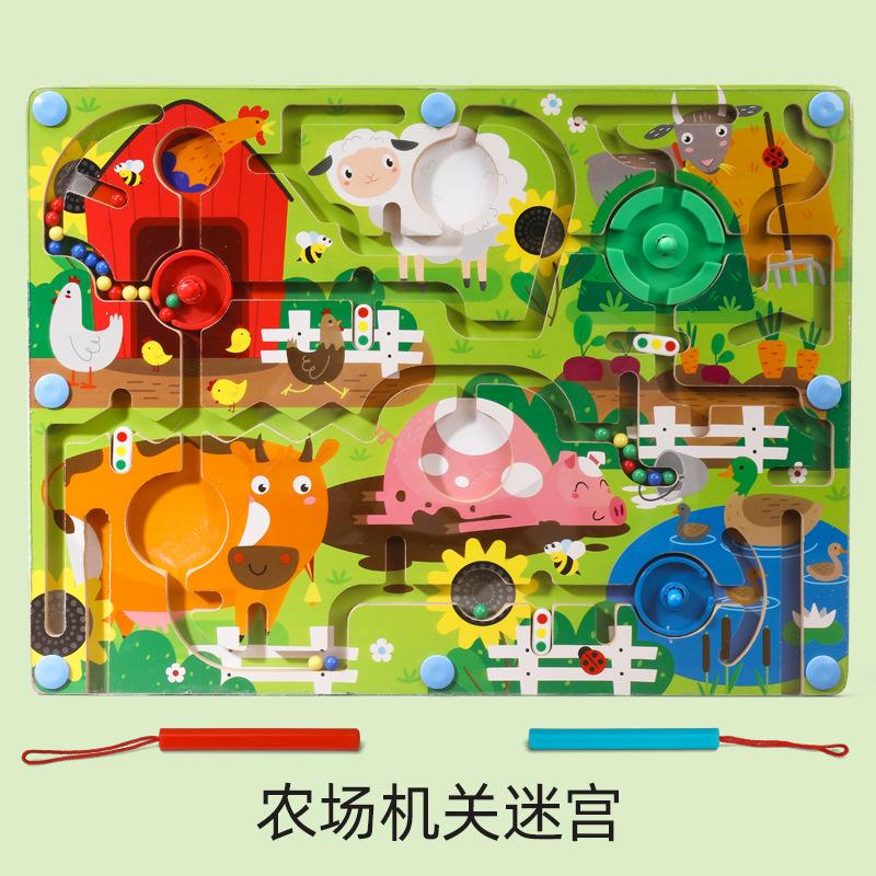 Puzzle Roll-On Maze Animal Traffic Dinosaur Trap Magnetic Maze Toys Kids Logical Thinking Concentration