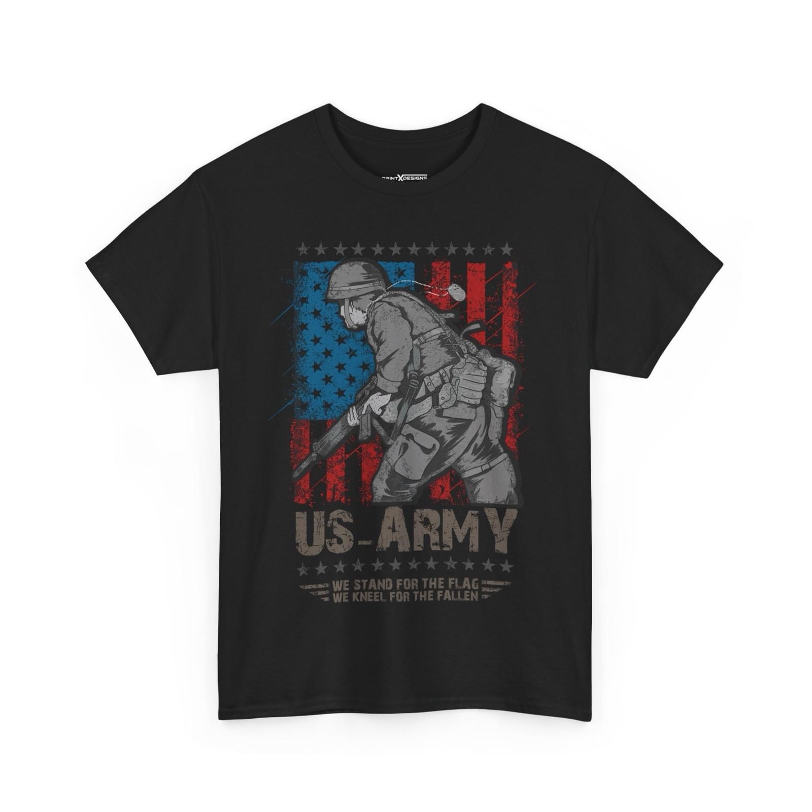 US Army We Stand For The Flag We Kneel For The Fallen Shirt S разноцветный