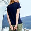 FILA Casual Sports Cotton Pullover Short Sleeve T-Shirt Women Tops Legend-Blue F51W228154FNV