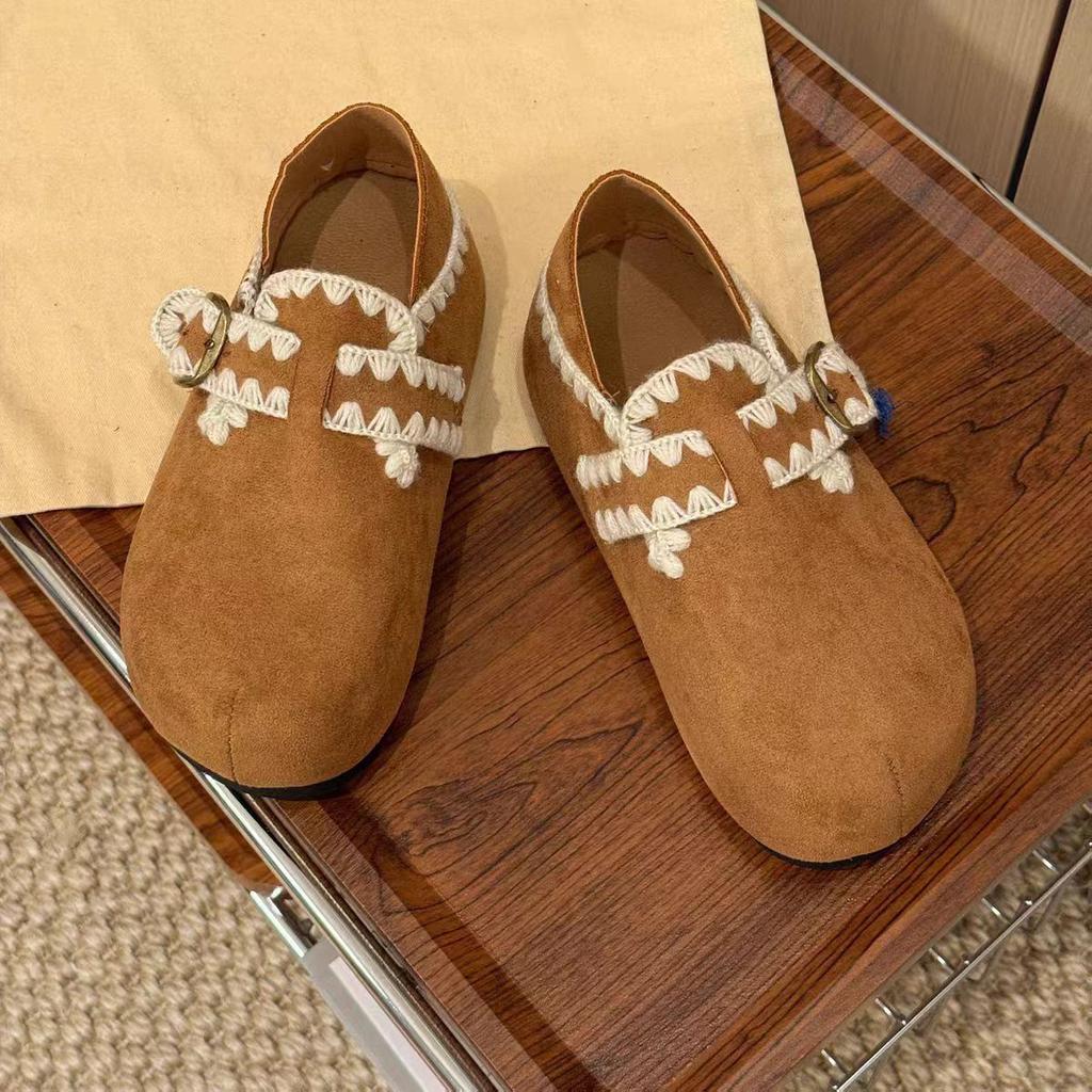 High-value Bag Head Single Shoes for Women, Fashionable and Versatile and Comfortable Thick-soled Lazy Single Shoes for Women 2025 Autumn and Winte