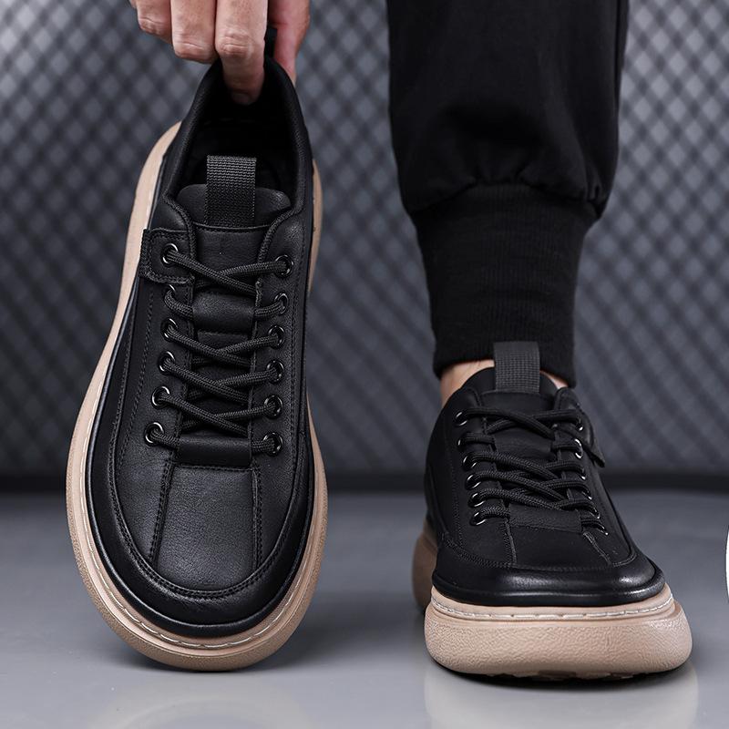 Autumn New Light and Breathable Soft-soled Casual Leather Shoes Platform-soled Outdoor Commuter Sports Shoes