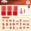 Children's 3D Chinese New Year Paper Cutting Set: Festive Red Paper Window Flowers & Tools