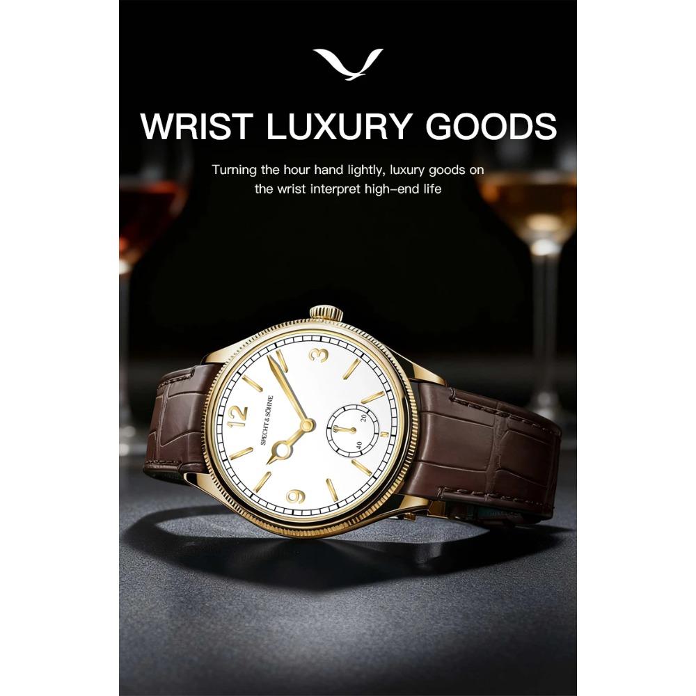 New Fashion Specht & Söhne 38.5MM Mechanical Watches For Men Seagull Movt Sapphire Crystal Business Watch Relogio Masculino