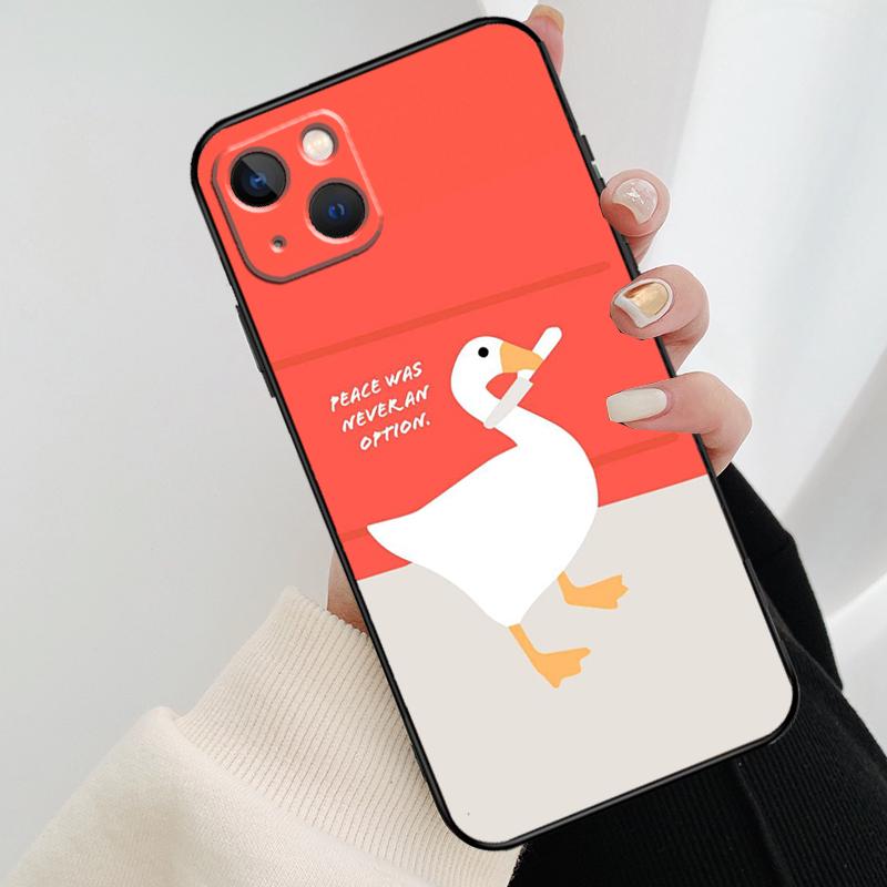 Cartoon Funny Goose Phone Case For iPhone 17 Pro Max 14 13 12 11 15 16 Pro Max mini 16 15 Plus 16e 17 Air Cover