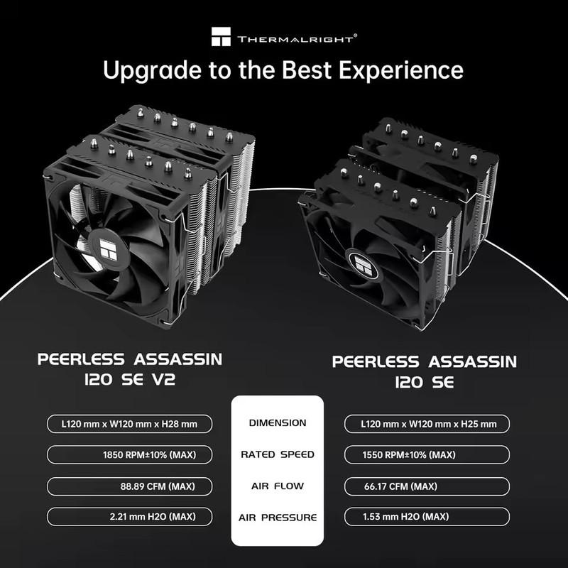 Thermalright Peerless Assassin 120 SE V2 Computer case air cooling radiator,Support LGA1851/1700/AM5/AM4 with 120x120x28mm fan PA 120 SE V2